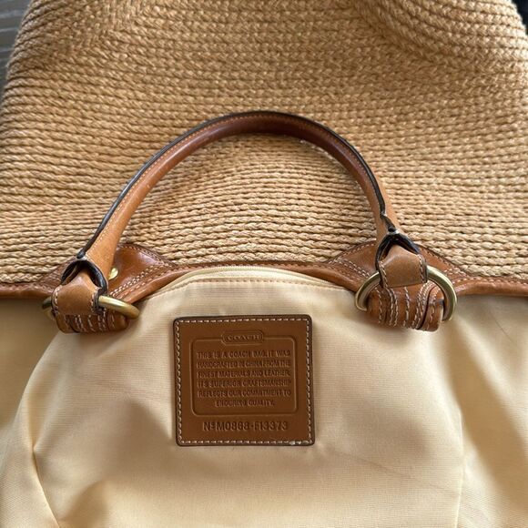 Coach Tan and Brown Tote Bag with Leather Accents - Picture 4 of 12